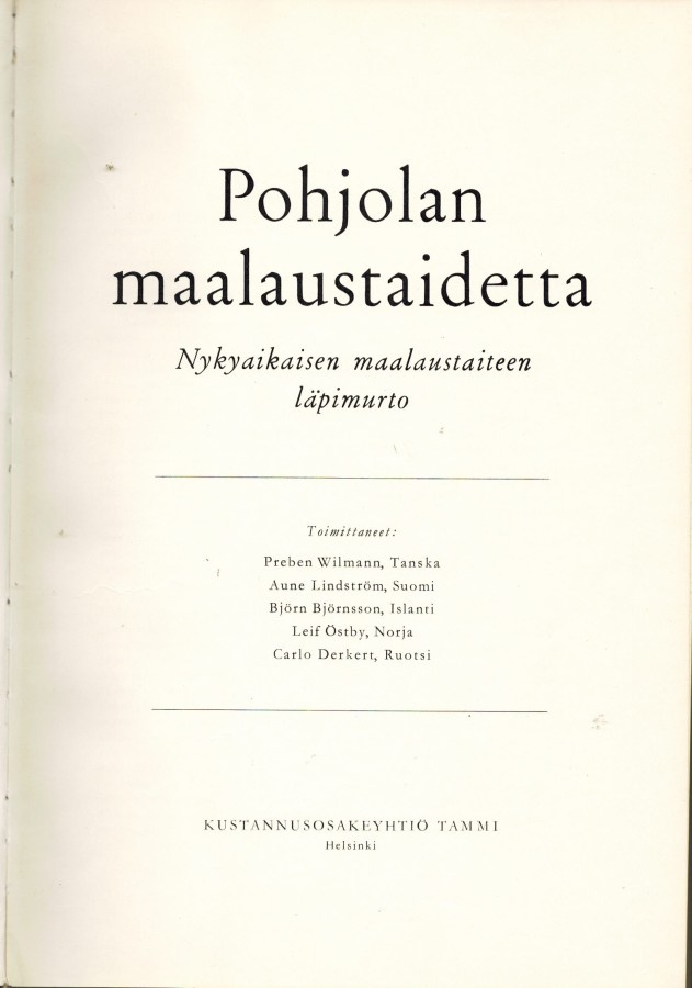 POHJOLAN MAALAUSTAIDETTA - P. WILMANN YM