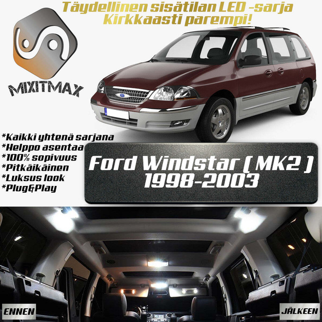 Ford Windstar (MK2) Sisätilan LED-sarja 14-osain