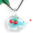 1450 .. Siili Lampwork Käsityö Taidelasi .. Kaulakoru - pikkukuva 4