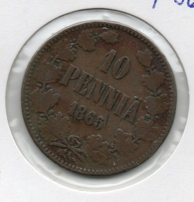 10  Penniä 1865