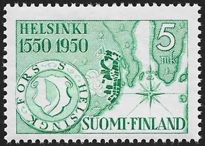 1950 Helsinki 400 vuotta 5 mk ** LaPe 388