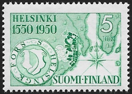 1950 Helsinki 400 vuotta 5 mk ** LaPe 388