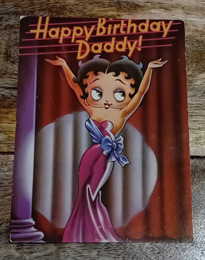 Vanha "Betty Boop" - postikortti