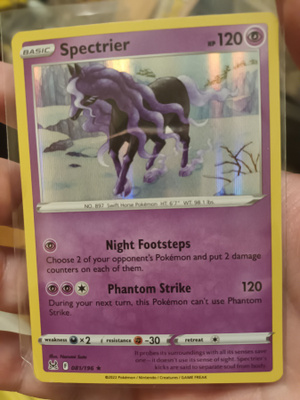 Pokemon SPECTRIER 081/196 - Lost Origin - RARE HOLO card NM