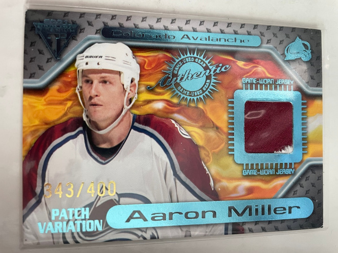 2000-01 Titanium Game Gear Patches #76 Aaron Miller/400