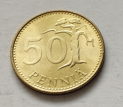 50 penniä, UNC, v. 1988