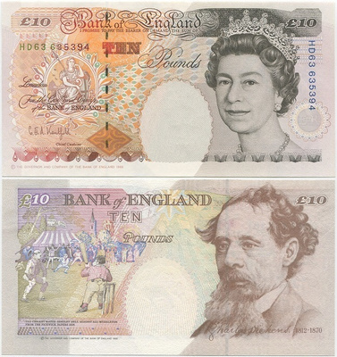 Great Britain England 10 Pounds 1993 (P-386a) UNC QEII