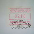FDC ATM11 NORDJUNEX '91 2,10 mk 8.11.1991 - pikkukuva 2