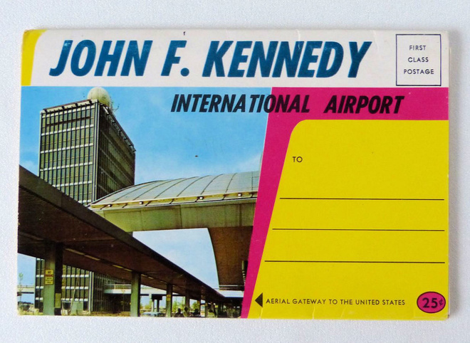 JOHN F. KENNEDY kansainväl. lentokenttä postikorttikansio