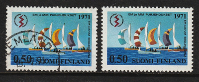 1971 EM- ja MM-purjehdukset merkit leimattu ja **