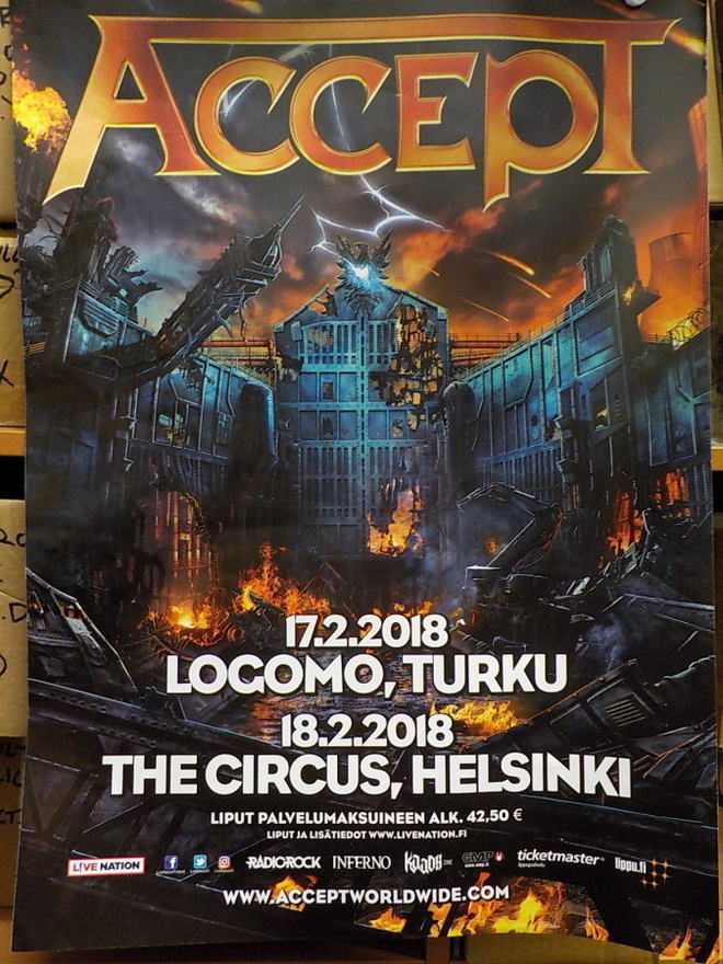 ACCEPT 2018 TOUR - TURKU, HELSINKI KEIKKAJULISTE