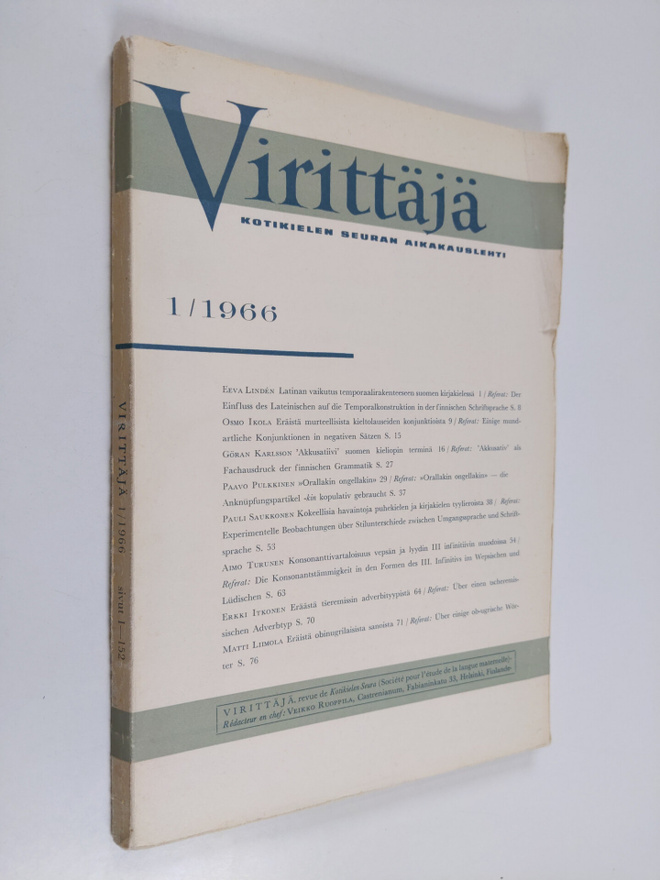 Virittäjä 1/1966