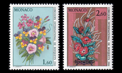 Monaco 1602-3 ** Kukka-asetelmakilpailu (1983)