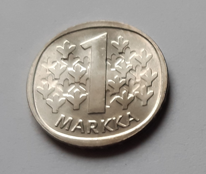 1 markka UNC, v. 1987 N