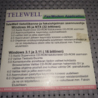TELEWELL FAX/MODEM APPLICATION WIN 95 NT4 3.1 3.11 - pikkukuva 2
