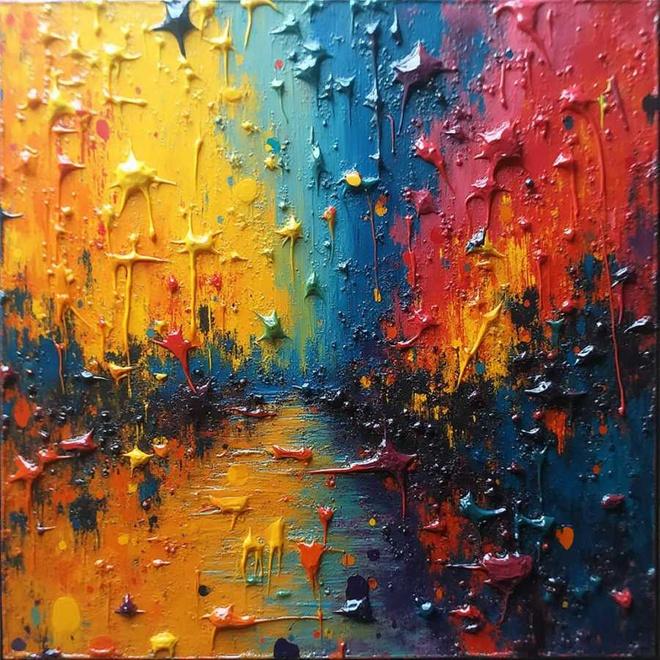 Uusi Abstrakti alumiinitaulu 40 cm x 40 cm