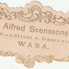 VANHA ETIKETTI - DAM CAFE ALFRED SVENSSONS WASA (K16-S74) - pikkukuva 1