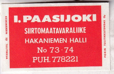 Helsinki, I. Paasijoki, Hakaniemen  halli,  s93