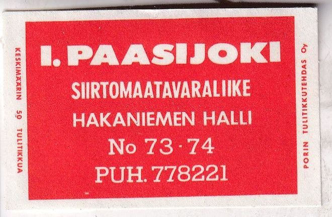 Helsinki, I. Paasijoki, Hakaniemen  halli,  s93