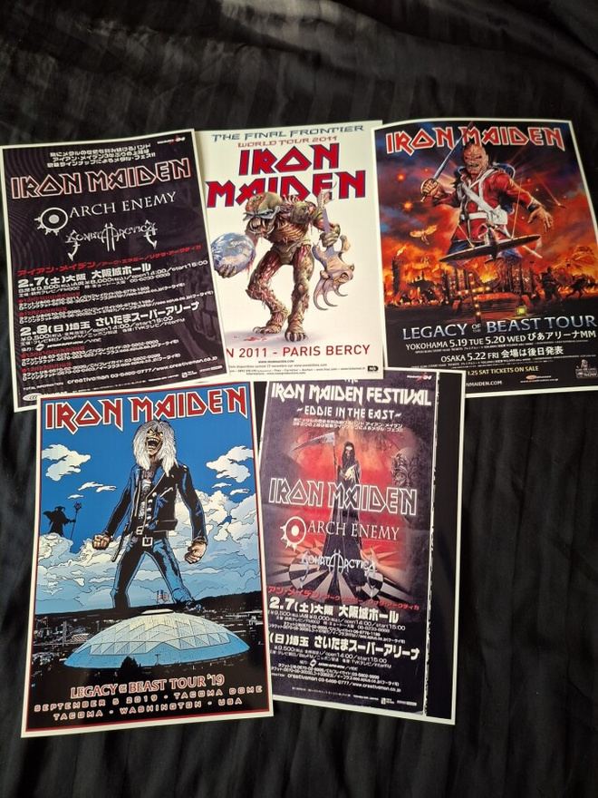 IRON MAIDEN --- julistesetti 5kpl --- 21cm x 30cm #1 ---