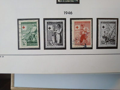 1946 Suomi Punainen Risti postimerkki 2 kpl