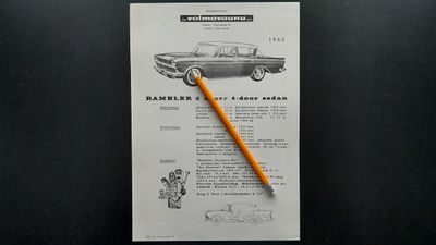 Rambler 6 Super 4-door Sedan auton esite 1960