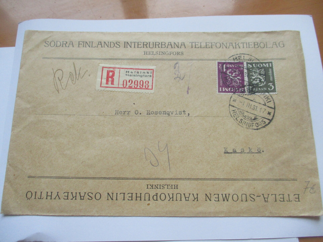 1931 Hki Etelä-Suomen Kaukopuhelin Oy R kuori