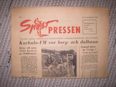 lehti : Sportpressen 24.8.1949