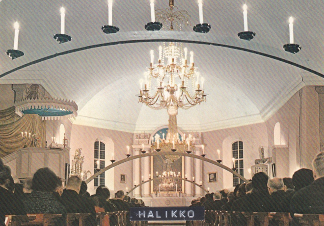KIRKKOKORTTI - HALIKON KIRKKO - SISÄKUVA - 1