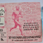 VANHA Lippu Olympia Helsinki 1952 Jalkapallo Pronssiottelu - pikkukuva 1