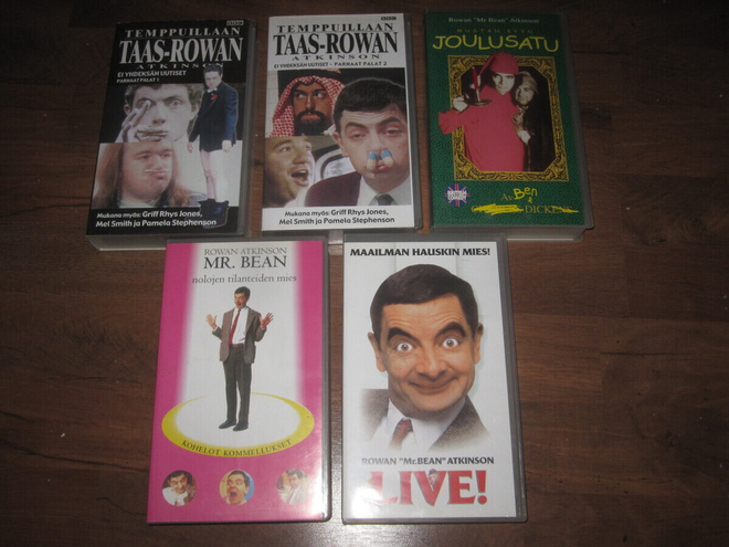 Rowan Atkinson videot x 5 - Musta Kyy, Mr. Bean,... VHS