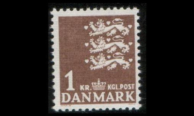 Tanska 289x ** Vaakuna 1,00 kr x-paperi (1946)