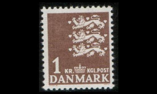 Tanska 289x ** Vaakuna 1,00 kr x-paperi (1946)