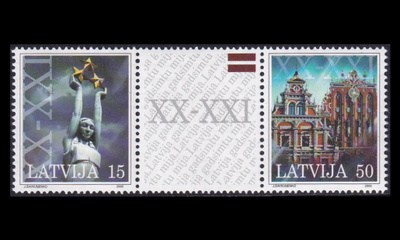 Latvia 529-30ds ** Millenium (2000)