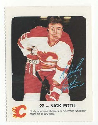 Nick Fotiu Calgary Flames Red Rooster 86-87 Team Issue