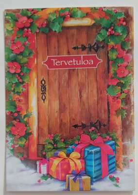"Lahjoja ovella..mistelinoksia" KULKEMATON JOULUKORTTI