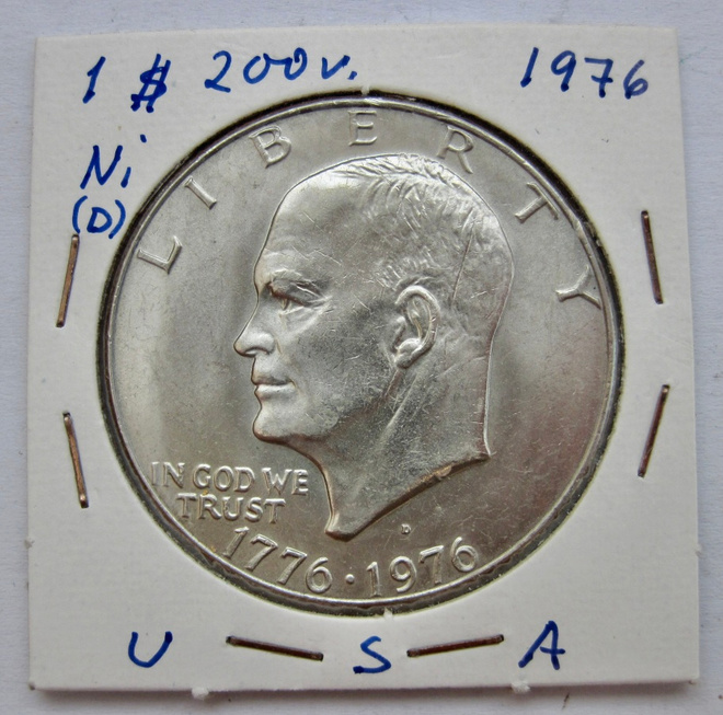 USA 200 v 1776-1976 1 Dollar 1976 D Eisenhower