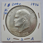 USA 200 v 1776-1976 1 Dollar 1976 D Eisenhower - pikkukuva 1