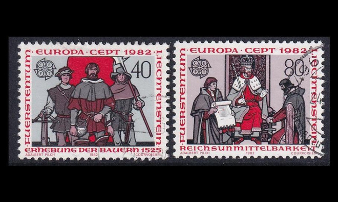 Liechtenstein 791-2 o Europa historiallisia tapahtumia (1982