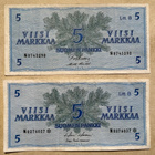 Setelipari Suomi 5 mk 1963, tähdellä ja ilman - pikkukuva 1