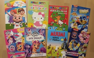 Puuha- ja värityskirjoja (Hello Kitty, My Little Pony)