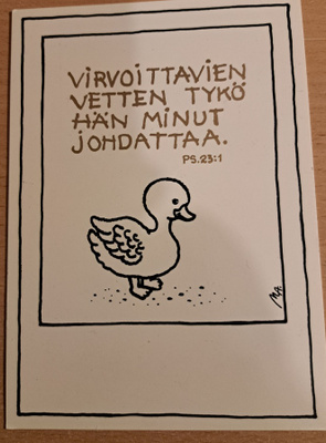 Ansio, ankanpoikanen psalmi, käsipostia 1984
