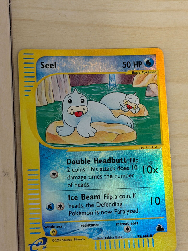 Pokemon Seel 95/144 Reverse Holo Skyridge e-Reader 2003 WOTC