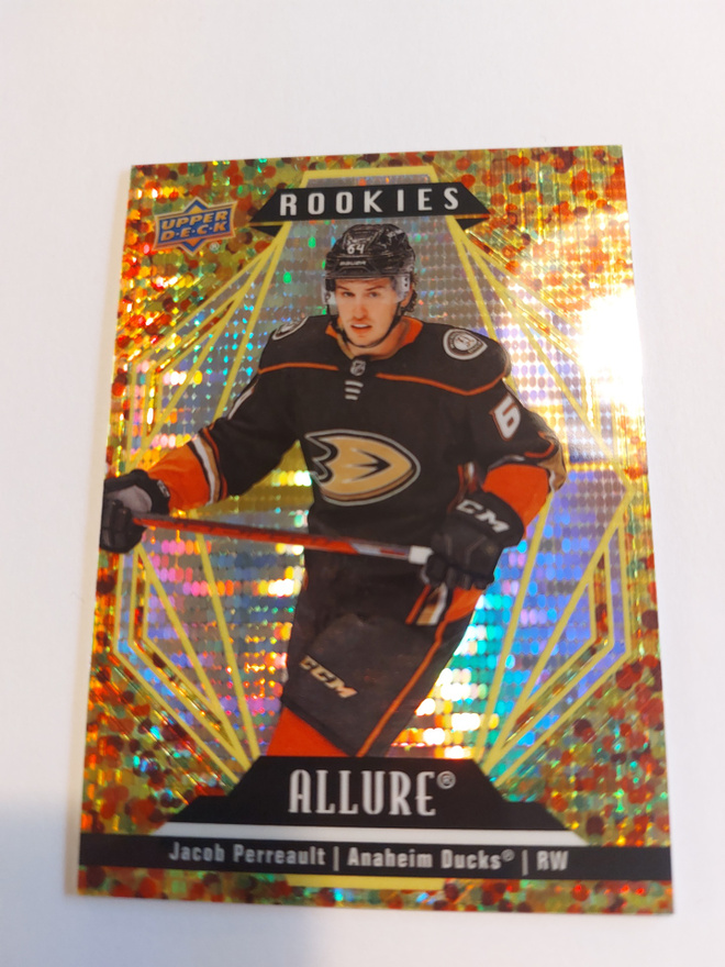 22-23 UD Allure Gold Glitter Bomb #133 Jacob Perreault /199