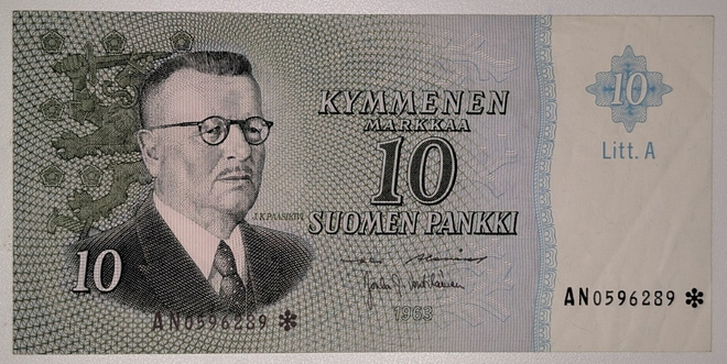 10 Markkaa 1963 Litt. A AN0596289 Tähti