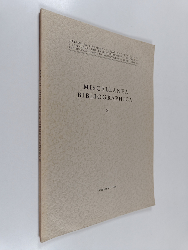 Miscellanea bibliographica 10 (Matti Pohdon muistolle hän...