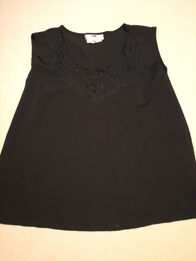 Musta silkki toppi koko m/l