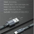 USB A - Lightning harmaa punottu pikalatauskaapeli #29543 - pikkukuva 5