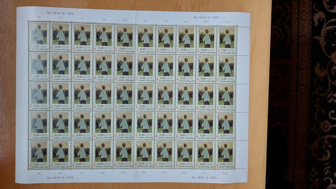 1975 Tuberkuloosi ( TUB )  0,40+0,10 mk arkki **
