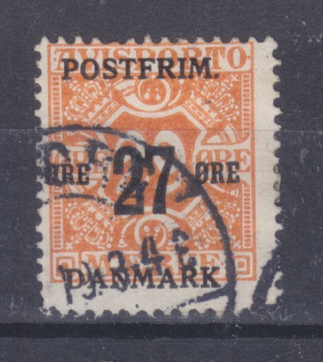 Tanska 1918 277 2) öre pp leimattuna.
